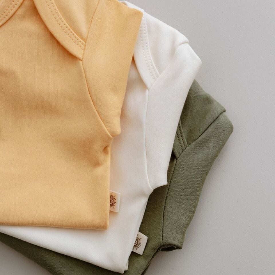 %100 Pamuk Bebek Body Zıbın (3'lü Set) - Sevimli Hayvan Nakışlı