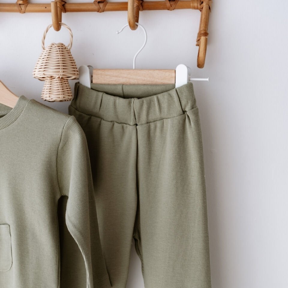 İkili Bebek Pijama Takımı - Nefti Yeşili